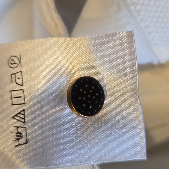 Maeve by Anthropologie Creamy White Stylish Top with Black Ribbon Accent Belt - Picture 11 of 14